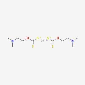 molecular formula C10H20N2O2S4Zn B12677072 O-(2-(Dimethylamino)ethyl) dithiocarbonate, zinc salt CAS No. 93940-22-8