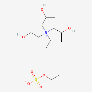 molecular formula C13H31NO7S B12677081 Ethyltris(2-hydroxypropyl)ammonium ethyl sulphate CAS No. 85896-17-9