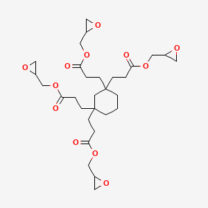 molecular formula C30H44O12 B12677092 Tetrakis(2,3-epoxypropyl) cyclohexane-1,1,3,3-tetrapropionate CAS No. 51334-03-3