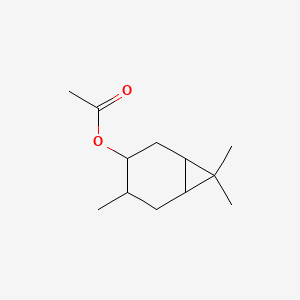 molecular formula C12H20O2 B12677114 4,7,7-Trimethylbicyclo(4.1.0)hept-3-yl acetate CAS No. 85392-39-8