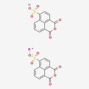 molecular formula C24H11KO12S2 B12677124 potassium;2,4-dioxo-3-oxatricyclo[7.3.1.05,13]trideca-1(12),5(13),6,8,10-pentaene-8-sulfonate;2,4-dioxo-3-oxatricyclo[7.3.1.05,13]trideca-1(12),5(13),6,8,10-pentaene-8-sulfonic acid CAS No. 68427-33-8