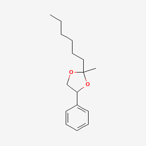 molecular formula C16H24O2 B1267714 2-Hexyl-2-methyl-4-phenyl-1,3-dioxolane CAS No. 55668-45-6