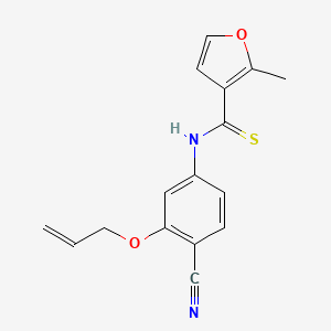 molecular formula C16H14N2O2S B12677247 3-Furancarbothioamide, N-(4-cyano-3-(2-propenyloxy)phenyl)-2-methyl- CAS No. 178870-14-9