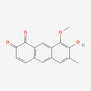 molecular formula C16H12O4 B12677253 1,2-Anthracenedione, 7-hydroxy-8-methoxy-6-methyl- CAS No. 38393-67-8