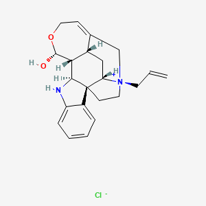 molecular formula C22H27ClN2O2 B12677264 4-Allyl-19,20-didehydro-17,18-epoxy-17(R)-hydroxycuranium chloride CAS No. 24180-79-8