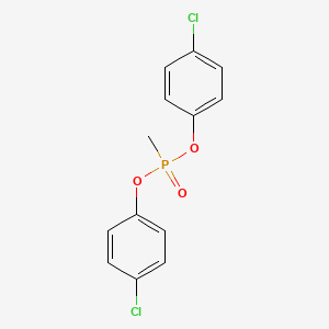 molecular formula C13H11Cl2O3P B12677266 Phosphonic acid, methyl-, bis(p-chlorophenyl) ester CAS No. 6395-59-1