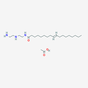 molecular formula C22H45N3O.C2H4O2<br>C24H49N3O3 B12677275 N-(2-((2-Aminoethyl)amino)ethyl)octadec-9-enamide monoacetate CAS No. 94113-42-5