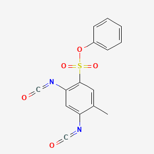molecular formula C15H10N2O5S B12677298 Phenyl 2,4-diisocyanato-5-methylbenzenesulphonate CAS No. 93805-47-1
