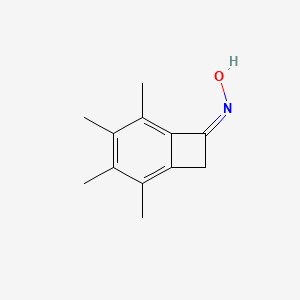 molecular formula C12H15NO B12677302 2,3,4,5-Tetramethylbicyclo(4.2.0)octa-1,3,5-trien-7-one oxime CAS No. 6590-35-8