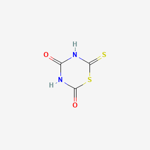 molecular formula C3H2N2O2S2 B12677306 Dihydro-6-thioxo-2H-1,3,5-thiadiazine-2,4(3H)-dione CAS No. 78476-44-5