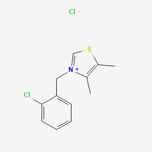 molecular formula C12H13Cl2NS B12677330 3-(o-Chlorobenzyl)-4,5-dimethylthiazolium chloride CAS No. 94134-35-7