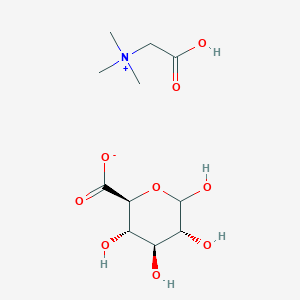 molecular formula C11H21NO9 B12677332 (Carboxymethyl)trimethylammonium D-glucuronate CAS No. 34437-34-8