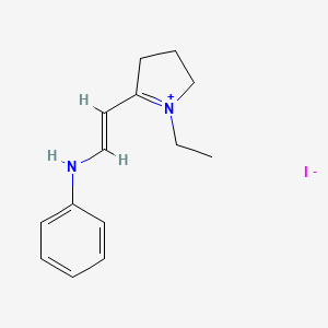 molecular formula C14H19IN2 B12677342 5-(2-Anilinovinyl)-1-ethyl-3,4-dihydro-2H-pyrrolium iodide CAS No. 69343-05-1