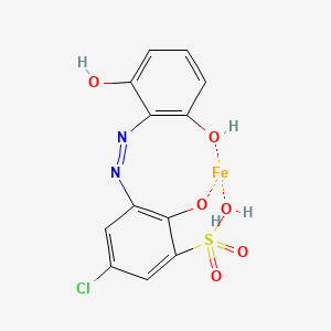 molecular formula C12H9ClFeN2O6S B12677347 (5-Chloro-3-((2,6-dihydroxyphenyl)azo)-2-hydroxybenzenesulphonato(3-))iron CAS No. 94276-45-6
