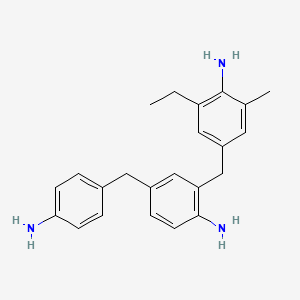 molecular formula C23H27N3 B12677355 2-((4-Amino-3-ethyl-5-methylphenyl)methyl)-4-((4-aminophenyl)methyl)aniline CAS No. 93778-05-3