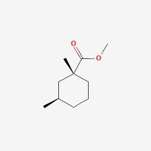 molecular formula C10H18O2 B12677382 Cyclohexanecarboxylic acid, 1,3-dimethyl-, methyl ester, (1R,3R)-rel- CAS No. 38864-04-9