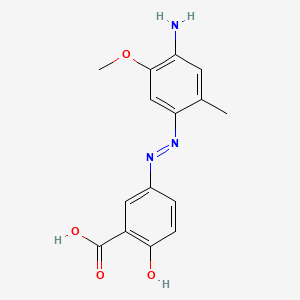 molecular formula C15H15N3O4 B12677383 5-[(4-Amino-5-methoxy-2-tolyl)azo]salicylic acid CAS No. 85720-86-1