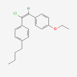 molecular formula C20H23ClO B12677390 (E)-1-Butyl-4-(1-chloro-2-(4-ethoxyphenyl)vinyl)benzene CAS No. 54513-47-2