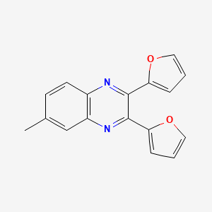 molecular formula C17H12N2O2 B12677409 Quinoxaline, 2,3-di-2-furanyl-6-methyl- CAS No. 183378-02-1