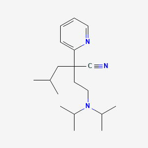 molecular formula C19H31N3 B12677415 alpha-(2-(Bis(isopropyl)amino)ethyl)-alpha-isobutylpyridine-2-acetonitrile CAS No. 78833-05-3