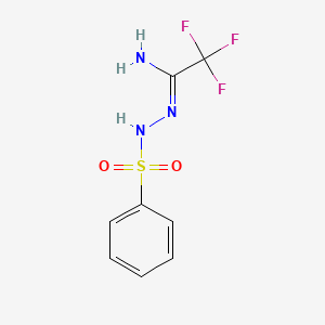molecular formula C8H8F3N3O2S B12677421 N'-(2,2,2-Trifluoroethanimidoyl)benzenesulfonohydrazide CAS No. 4454-53-9