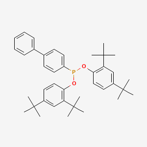 molecular formula C40H51O2P B12677469 Bis(2,4-di-tert-butylphenyl) (1,1-biphenyl)-4-ylphosphonite CAS No. 91362-37-7