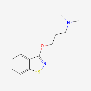 molecular formula C12H16N2OS B12677516 3-(1,2-Benzisothiazol-3-yloxy)-N,N-dimethylpropylamine CAS No. 94087-30-6