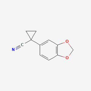 molecular formula C11H9NO2 B1267753 1-(Benzo[d][1,3]dioxol-5-yl)cyclopropanecarbonitrile CAS No. 33522-14-4