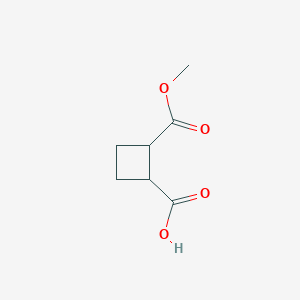 molecular formula C7H10O4 B1267754 2-(methoxycarbonyl)cyclobutane-1-carboxylic acid CAS No. 31420-52-7
