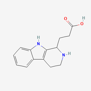 molecular formula C14H16N2O2 B12677598 2,3,4,9-Tetrahydro-1H-pyrido(3,4-b)indole-1-propionic acid CAS No. 88661-51-2