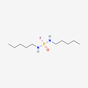 molecular formula C10H24FN2OP B12677615 Phosphorodiamidic fluoride, N,N'-dipentyl- CAS No. 7761-55-9