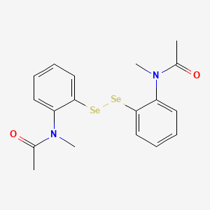 molecular formula C18H20N2O2Se2 B12677643 N,N'-(Diselenodi-2,1-phenylene)bis(N-methylacetamide) CAS No. 42905-02-2