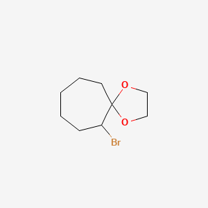 molecular formula C9H15BrO2 B1267768 6-Bromo-1,4-dioxaspiro[4.6]undecane CAS No. 70562-63-9