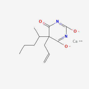 molecular formula C12H16CaN2O3 B12677729 5-Allyl-5-(sec-pentyl)barbituric acid, calcium salt CAS No. 93962-56-2