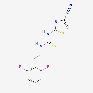 molecular formula C13H10F2N4S2 B12677746 Thiourea, N-(4-cyano-2-thiazolyl)-N'-(2-(2,6-difluorophenyl)ethyl)- CAS No. 149488-58-4
