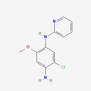 molecular formula C12H12ClN3O B12677752 2-Chloro-5-methoxy-4-(2-pyridylamino)aniline CAS No. 85896-07-7