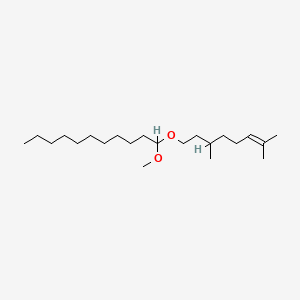 molecular formula C22H44O2 B12677765 1-[(3,7-Dimethyloct-6-enyl)oxy]-1-methoxyundecane CAS No. 94291-87-9