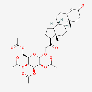 molecular formula C35H48O12 B12677780 21-((2,3,4,6-Tetra-O-acetyl-alpha-D-glucopyranosyl)oxy)pregn-4-ene-3,20-dione CAS No. 41092-37-9
