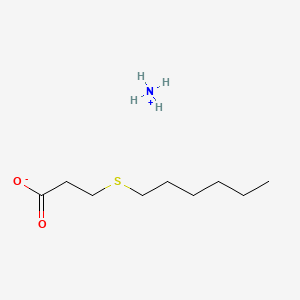molecular formula C9H21NO2S B12677858 Propanoic acid, 3-(hexylthio)-, ammonium salt CAS No. 126740-30-5