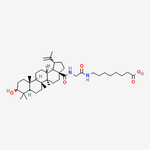 molecular formula C40H66N2O5 B12677899 Octanoic acid, 8-(((((3beta)-3-hydroxy-28-oxolup-20(29)-en-28-yl)amino)acetyl)amino)- CAS No. 150840-51-0