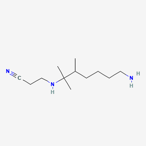 molecular formula C12H25N3 B12677910 3-((6-Aminotrimethylhexyl)amino)propiononitrile CAS No. 93941-62-9