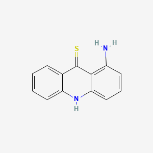 molecular formula C13H10N2S B12677931 9(10H)-Acridinethione, 1-amino- CAS No. 121083-77-0