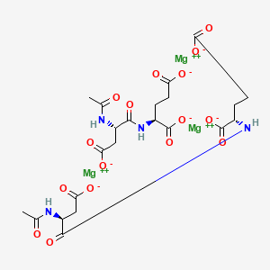 molecular formula C22H26Mg3N4O16 B12677945 Bis(N-(N-acetyl-L-alpha-aspartyl)-L-glutamato(2-))trimagnesium CAS No. 57308-12-0