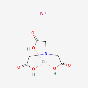 molecular formula C6H9CoKNO6+ B12677957 Potassium (N,N-bis(carboxymethyl)glycinato(3-)-N,O,O',O'')cobaltate(1-) CAS No. 63640-17-5