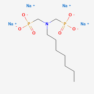 molecular formula C9H19NNa4O6P2 B12677981 Tetrasodium ((heptylimino)bis(methylene))bisphosphonate CAS No. 94199-74-3