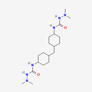 molecular formula C19H38N6O2 B12677999 4,4'-(Methylenedicyclohexane-1,4-diyl)bis(1,1-dimethylsemicarbazide) CAS No. 94113-65-2