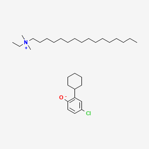 molecular formula C32H58ClNO B12678002 Ethylhexadecyldimethylammonium 4-chloro-2-cyclohexylphenolate CAS No. 94087-88-4