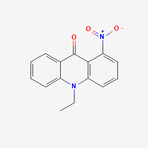 molecular formula C15H12N2O3 B12678026 9(10H)-Acridinone, 10-ethyl-1-nitro- CAS No. 148902-84-5