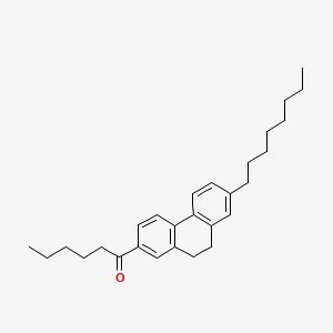 molecular formula C28H38O B12678047 1-(9,10-Dihydro-7-octyl-2-phenanthryl)hexanone CAS No. 54454-95-4