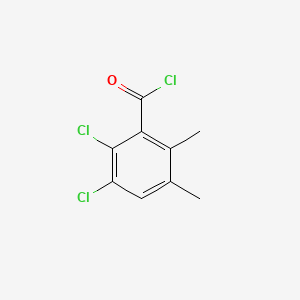 molecular formula C9H7Cl3O B12678100 Benzoyl chloride, 2,3-dichloro-5,6-dimethyl- CAS No. 1433-20-1